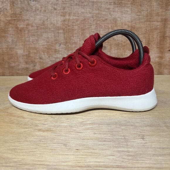 Allbirds Wool Runners Red White Running Shoes Sneakers 0818 NV1 Women Size 8 - Picture 3 of 8